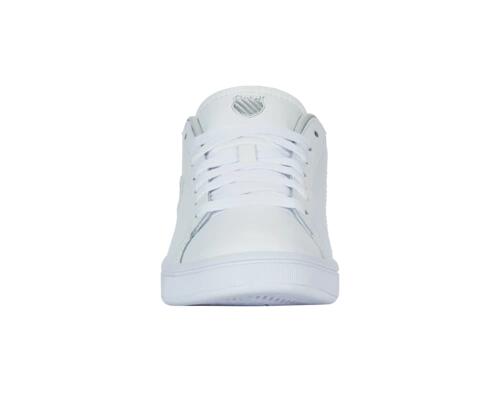 Zapatilla deportiva K-SWISS Court Shield II, blanca - corte bajo, con cordones 3/4