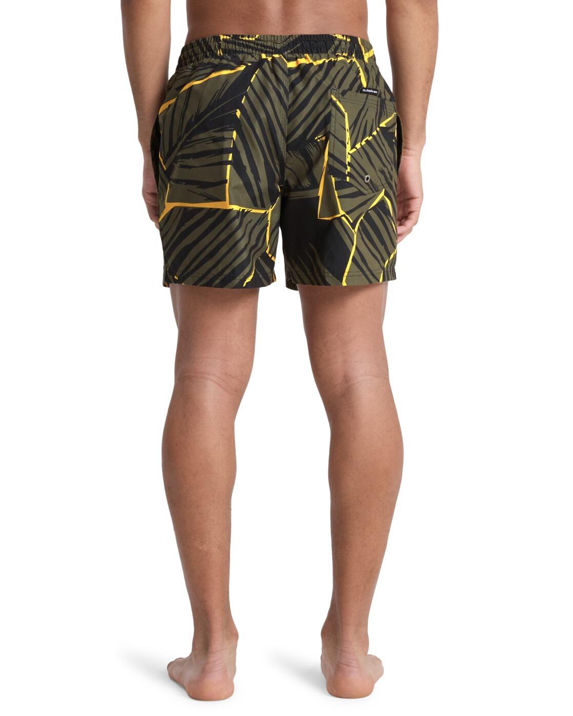 Schwimmshorts EVERYDAY PRINTED VOLLEY 15" Grün Herren 3/4