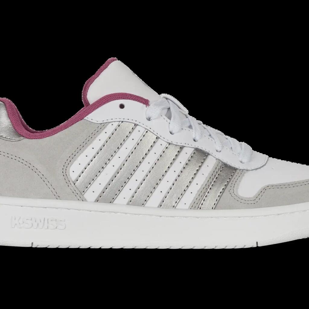 K‑SWISS Court Palisades Low, white athletic shoes with laces