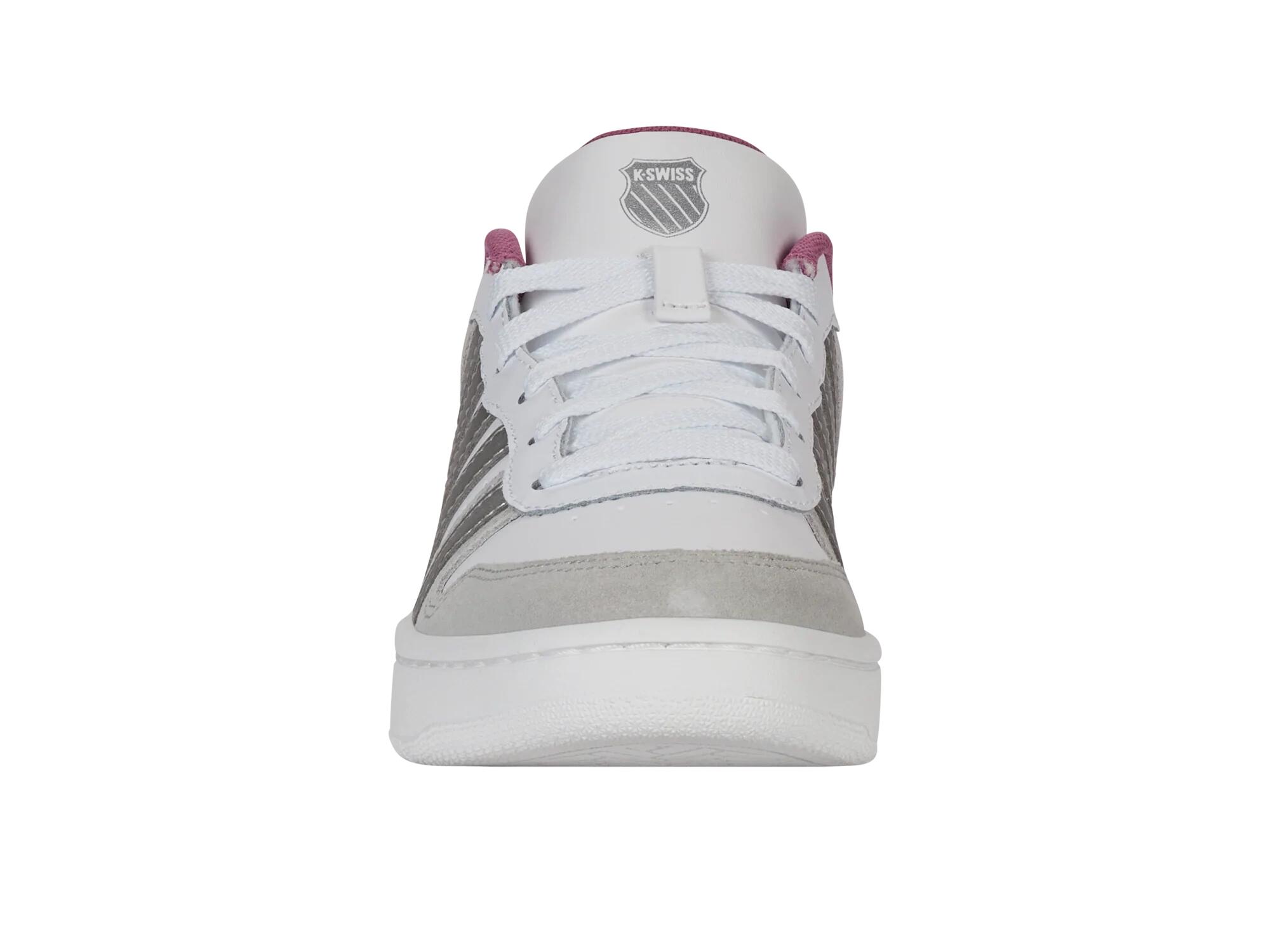 K‑SWISS Court Palisades Low, zapatillas deportivas blancas con cordones 3/4