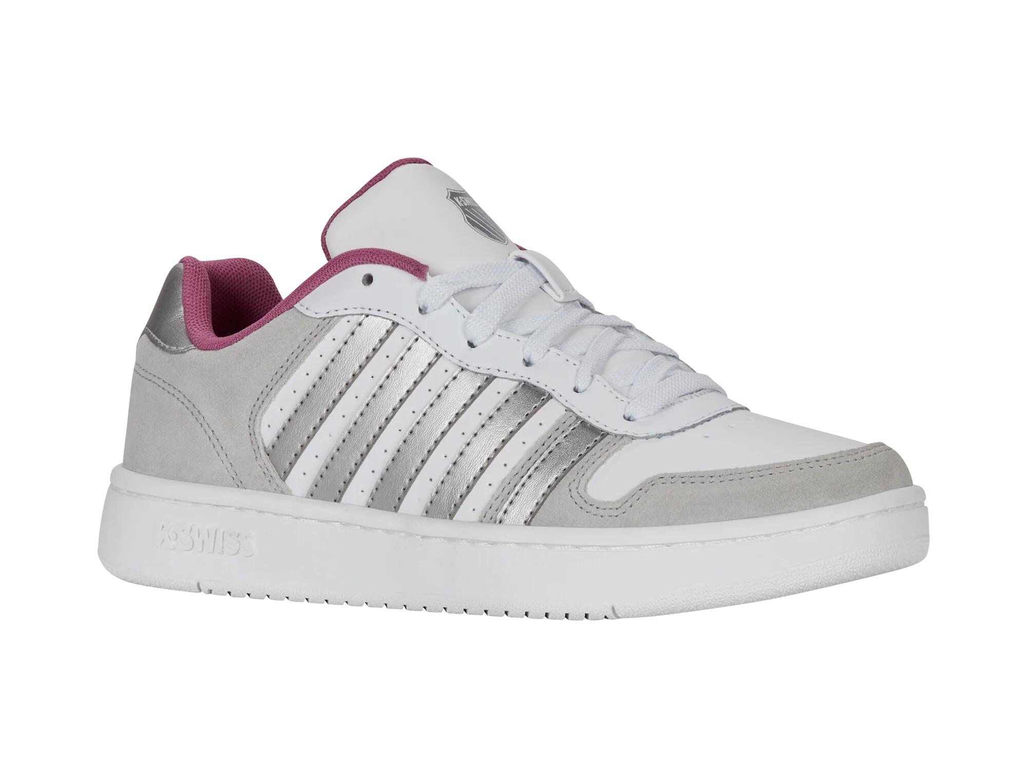K‑SWISS Court Palisades Low, zapatillas deportivas blancas con cordones 2/4