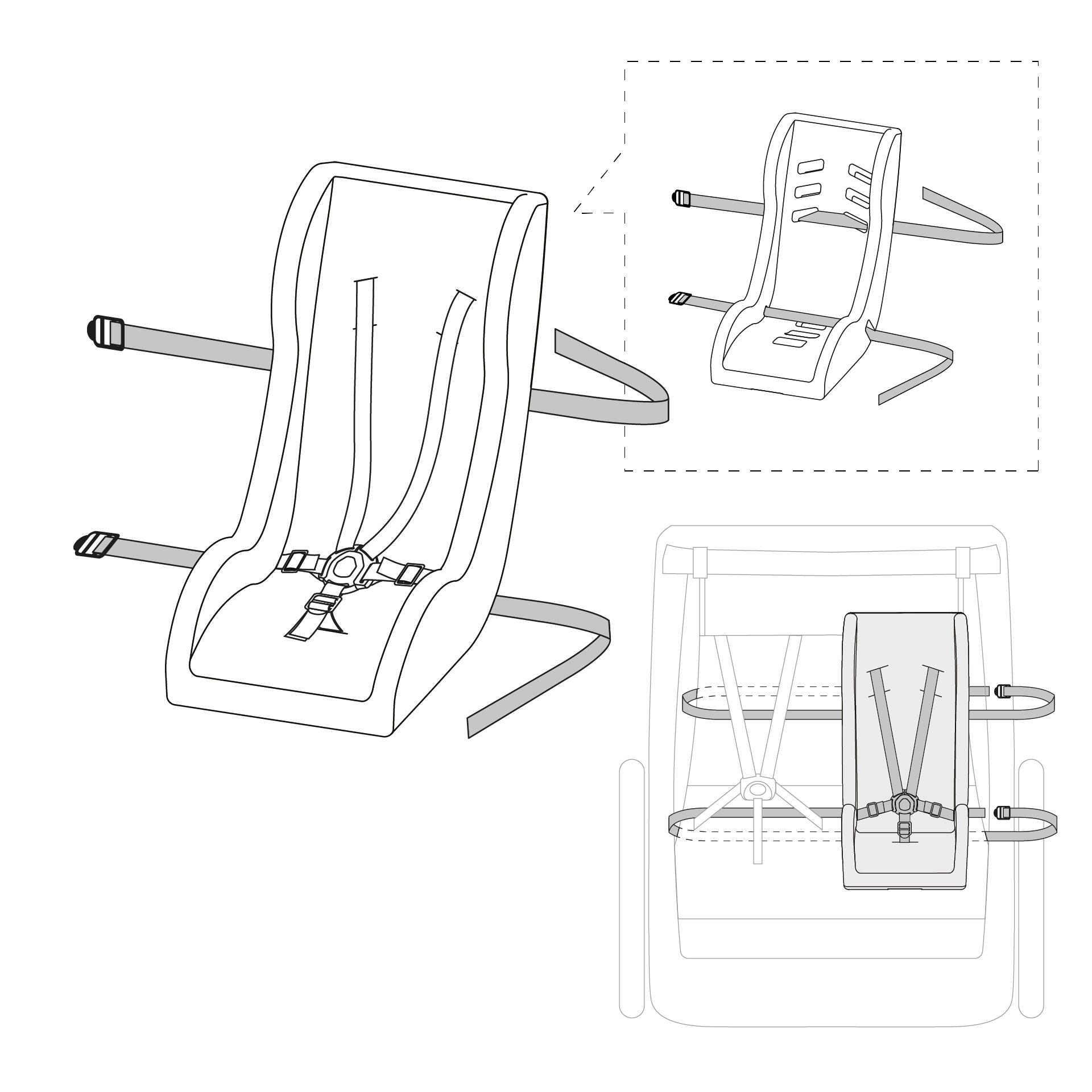 Sangles de fixation Polisport Mini Pelican, blanches 2/3