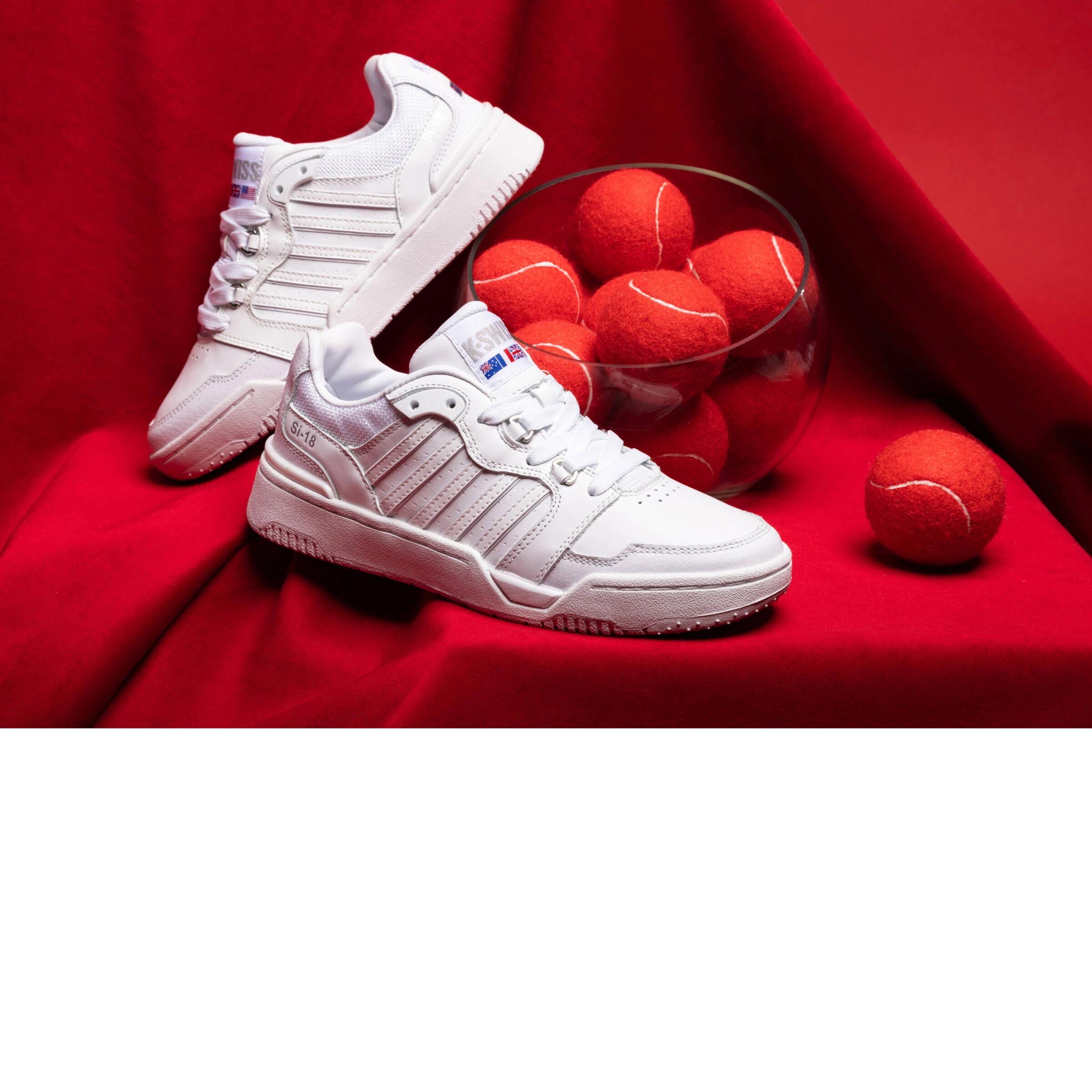 Zapatillas de cuero K-SWISS SI-18 Rival para mujer, blancas 2/4
