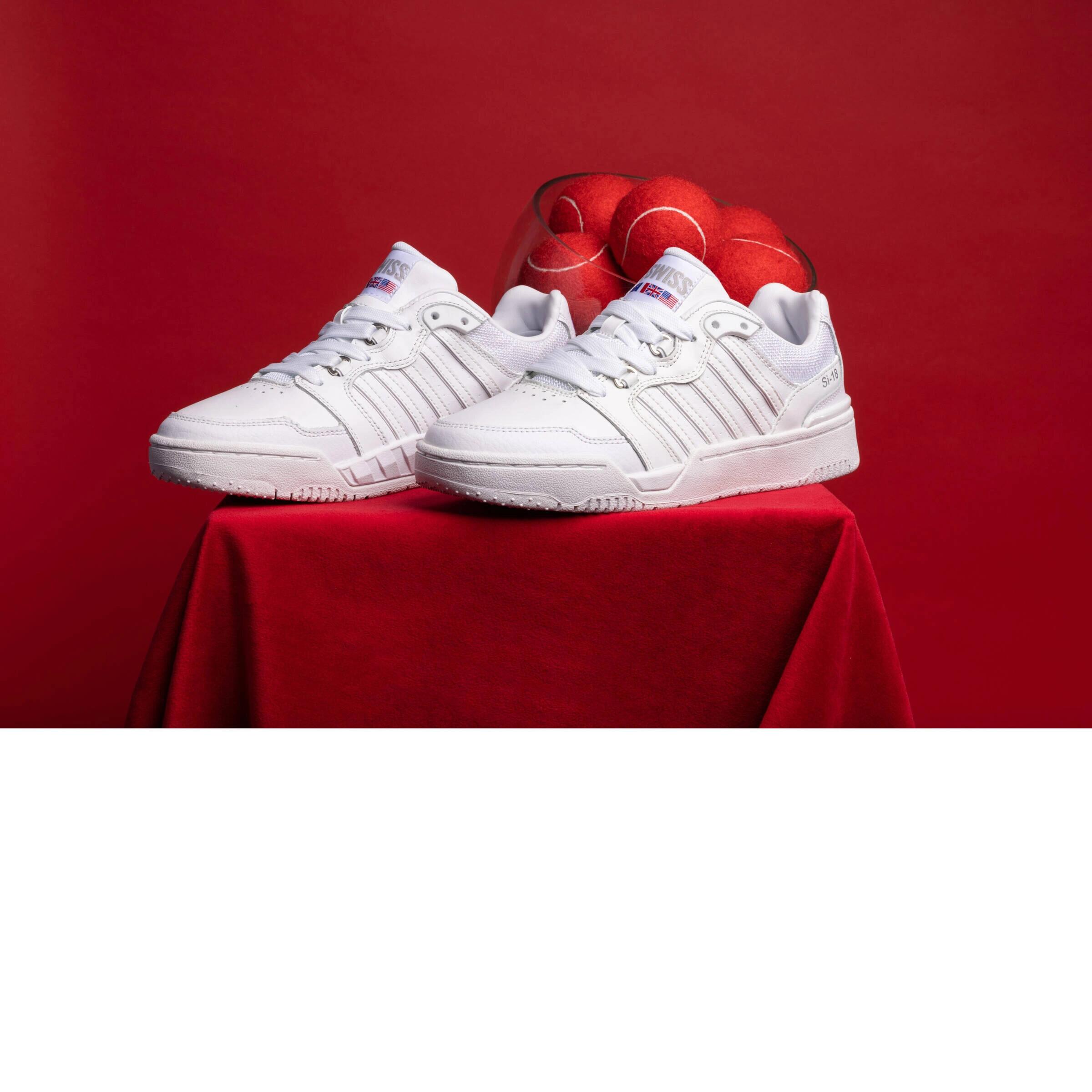 Zapatillas de cuero K-SWISS SI-18 Rival para mujer, blancas 4/4