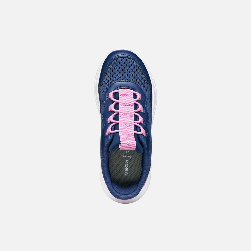 Baskets Fille J SPRINTYE FAST IN GIRL Bleu Roi Foncé/Rose Foncé 6/7
