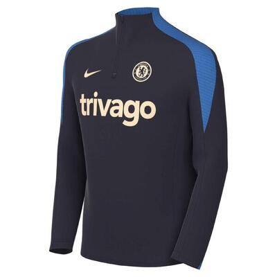 Nike chelsea fc dri-fit strike 1/2 zip sweatshirt jongens m obsidian/guava ice