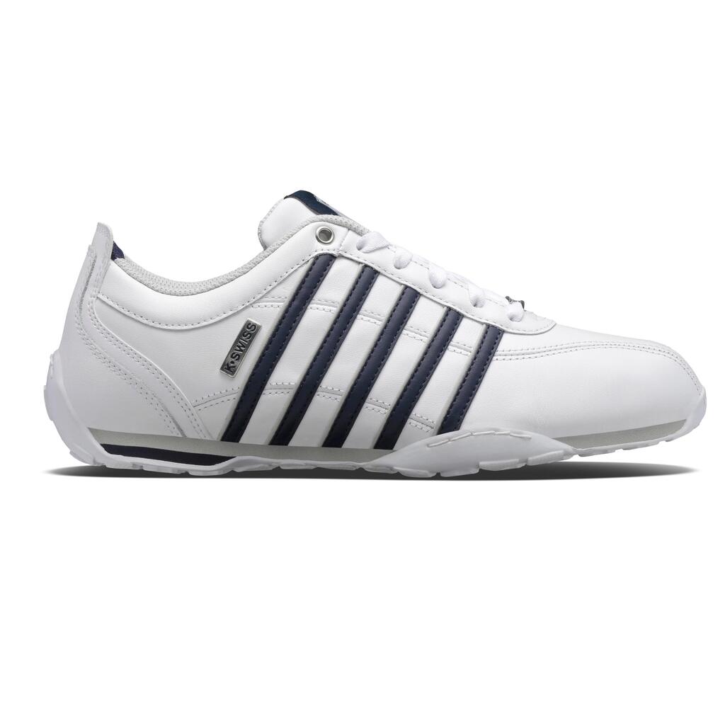 K-SWISS men’s leather sneakers, classic white athletic shoes