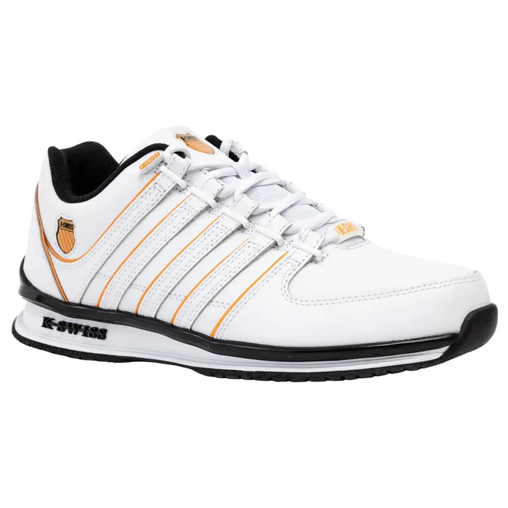 K-SWISS Rinzler Court Style men’s sneakers in white with orange accents