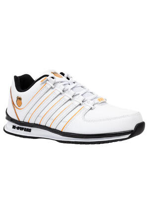 Sneakers K-SWISS Rinzler Court Style homme, blanches avec accent orange