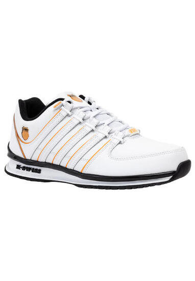 Sneakers K-SWISS Rinzler Court Style homme, blanches avec accent orange