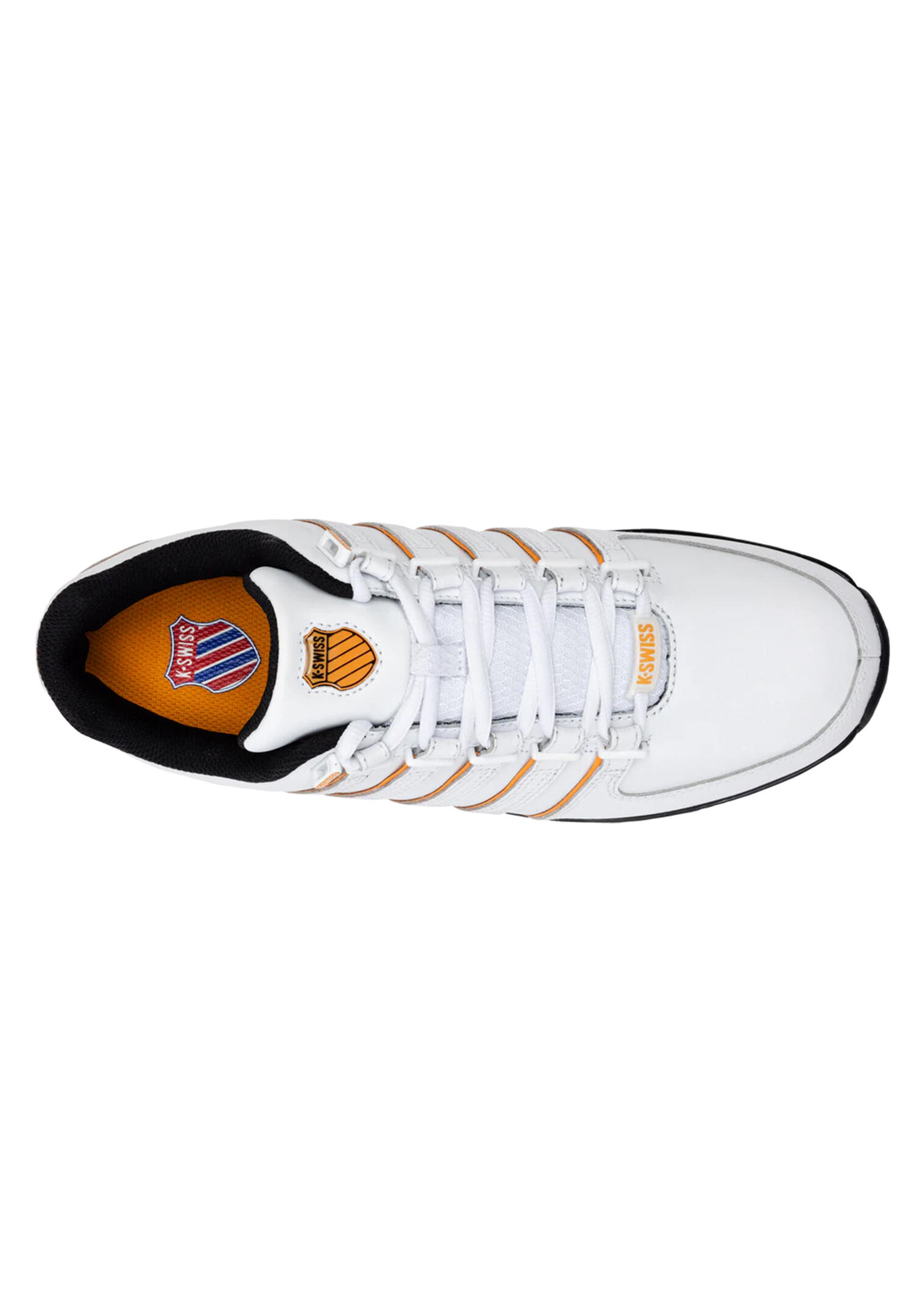Zapatillas K-SWISS Rinzler Court Style hombre, blancas con acento naranja 2/5