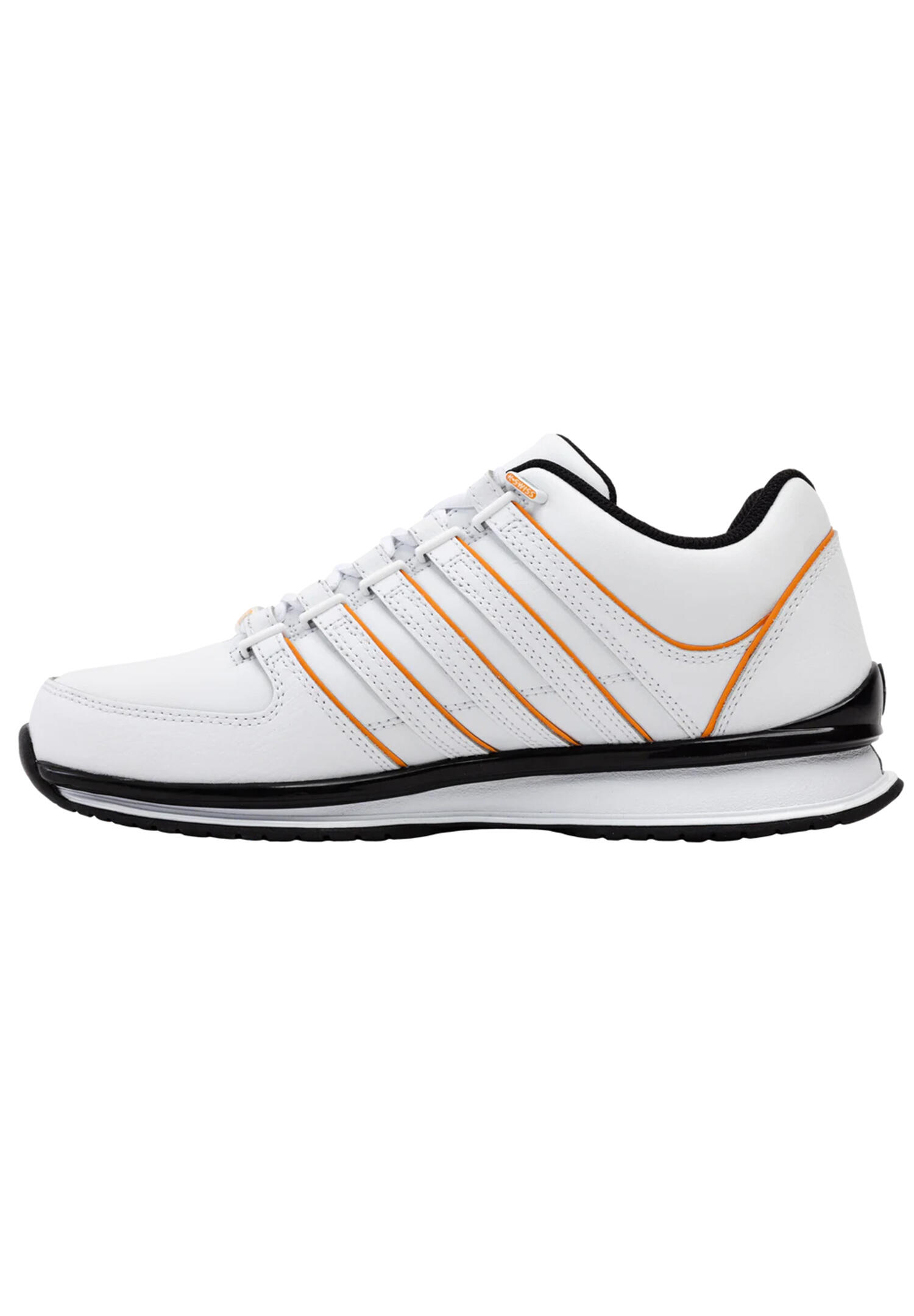 Zapatillas K-SWISS Rinzler Court Style hombre, blancas con acento naranja 4/5