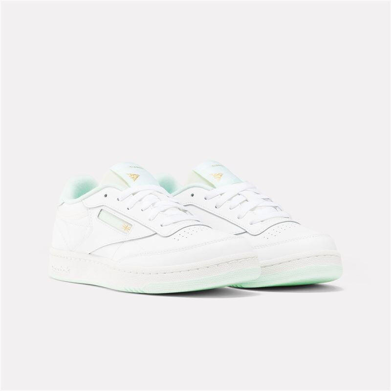 Reebok Club C junior blanc / bleu turquoise baskets basses en cuir 4/5