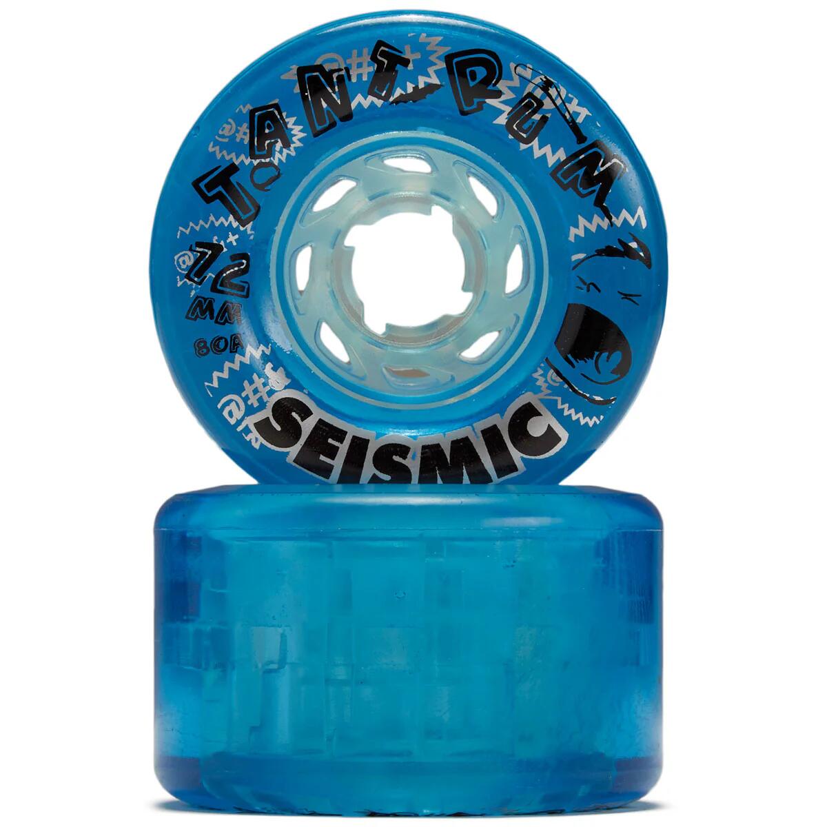 Ruedas Skateboard - Tantrum - 72x45 mm 80a - Crystal Clear Blue - Seismic 2/2