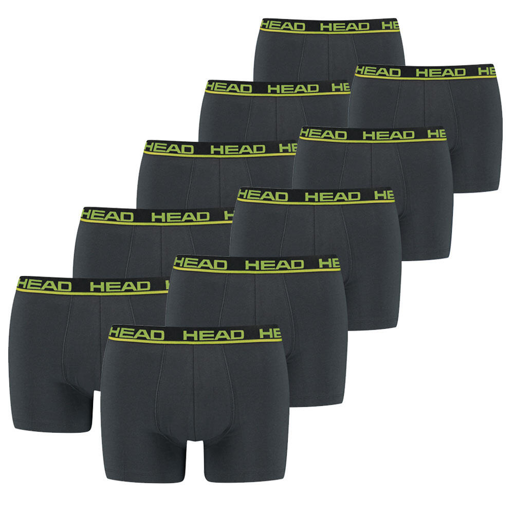 HEAD bokserki męskie zestaw 10 sztuk Phantom / Lime Punch