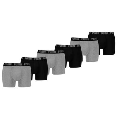 Boxershorts everyday basic 6-pack grey melange / black
