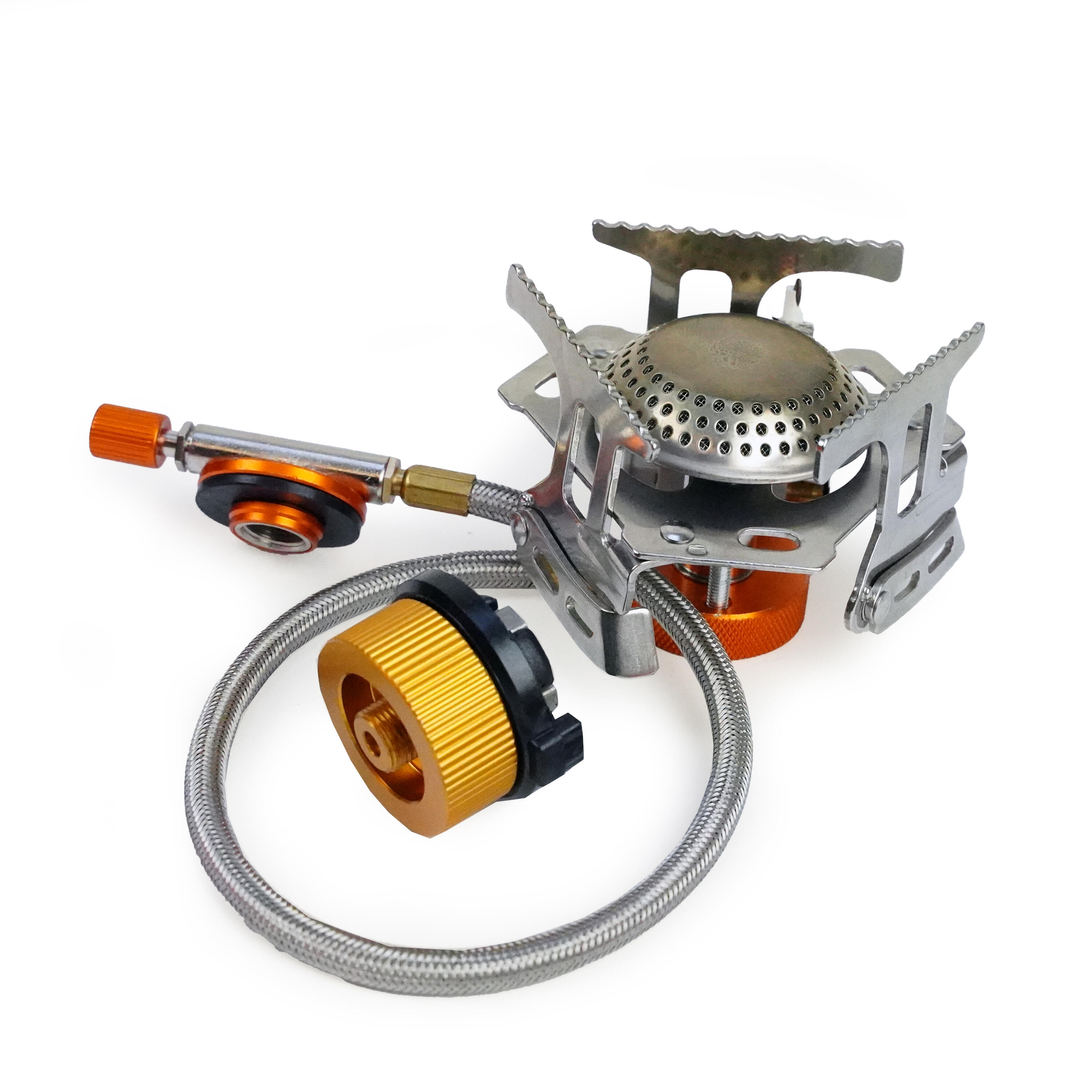 Réchaud à gaz pliable 2200W avec raccord - incl. 8 cartouches de gaz 4/7