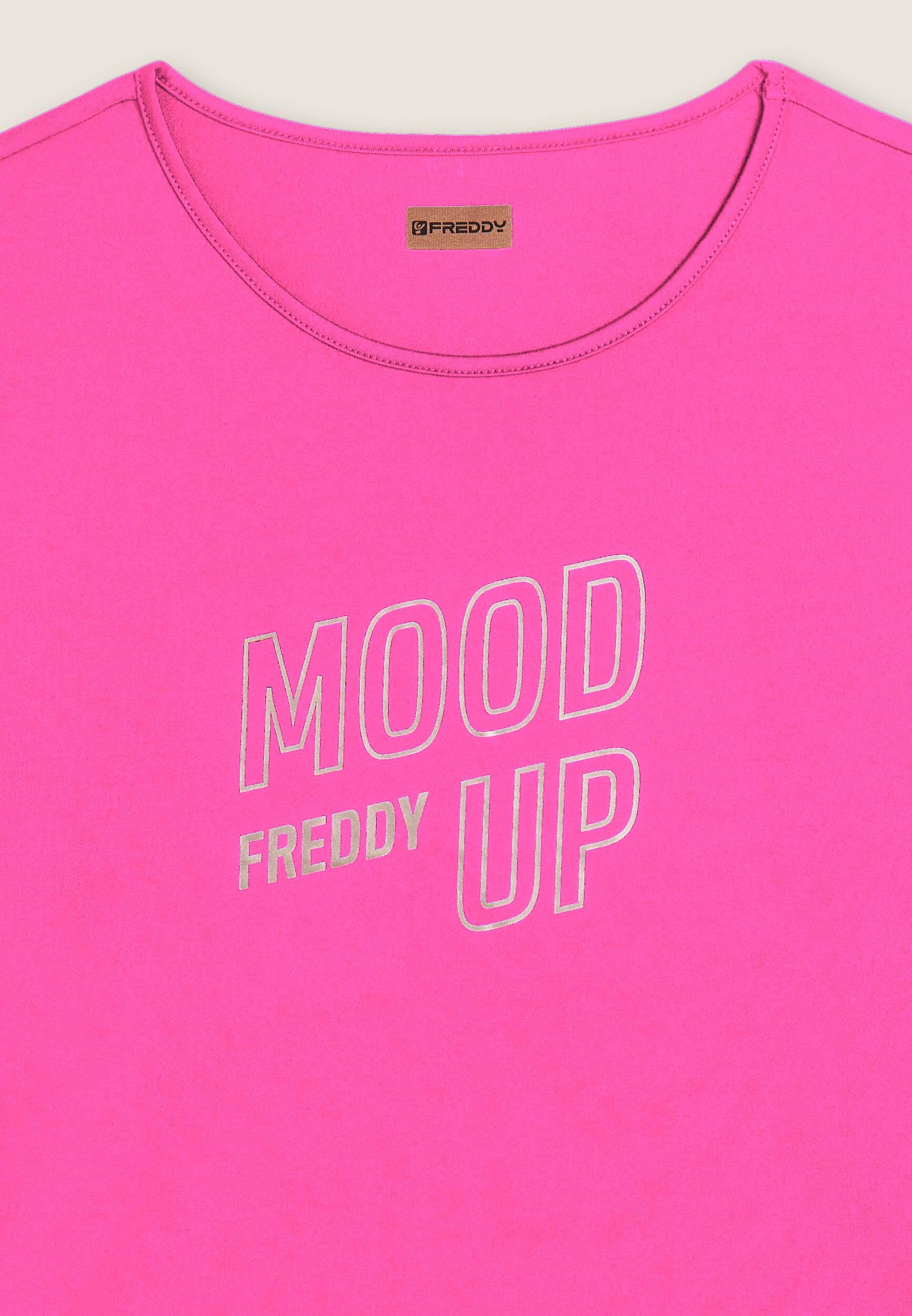 Camiseta recortada con mangas anchas y estampado Mood Up 3/3