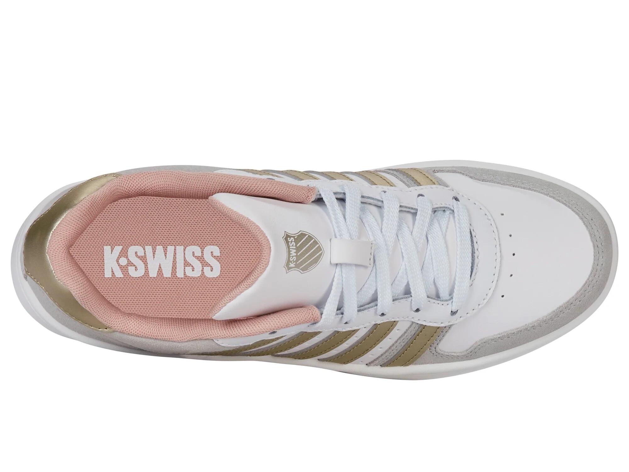 K-SWISS Court Palisades Low - zapatillas blancas, corte bajo, cordones 3/4