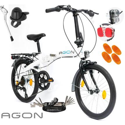 Rower Damski Męski Składany 20" SHIMANO Składak Bagażnik Oświetlenie Dynamo