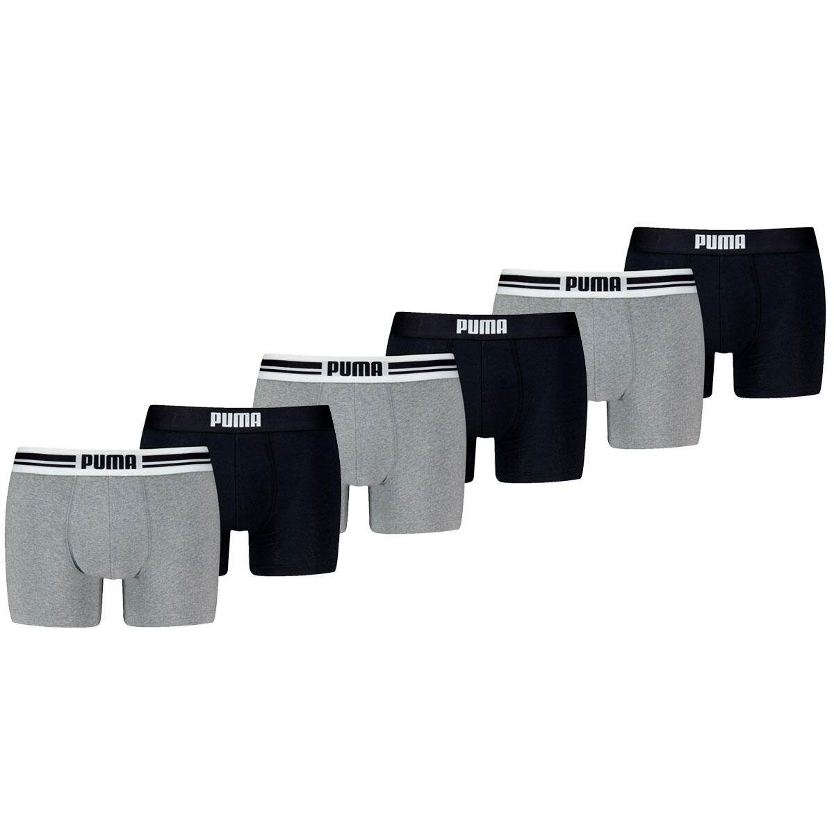 Boxers Everyday Placed Logo - lot de 6 - Gris / Noir 1/1