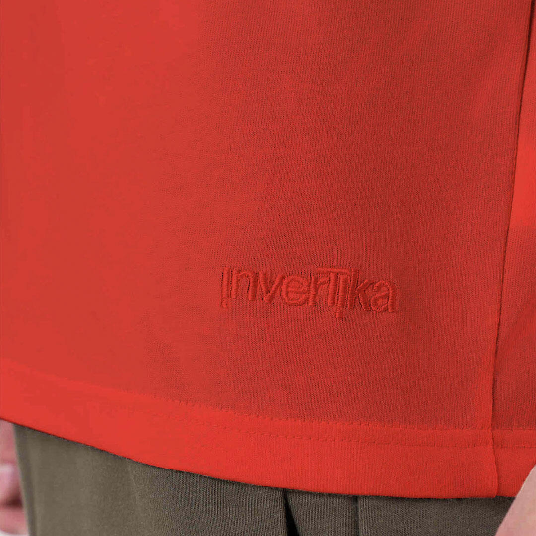 T-shirt unisex oversize cotone pre post allenamento tempo libero Rossa 4/5