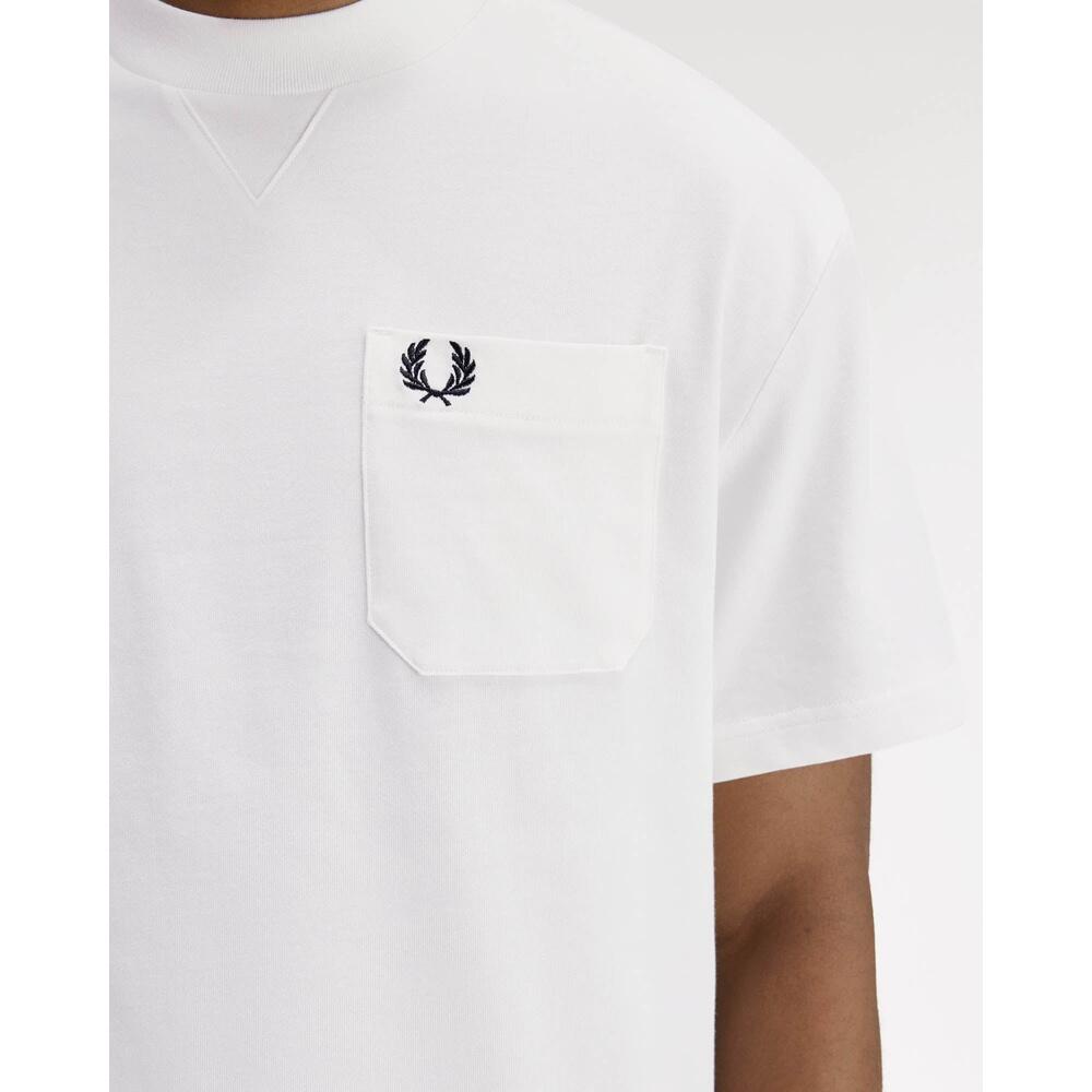 Camiseta Hombre Fred Perry Blanco 3/5