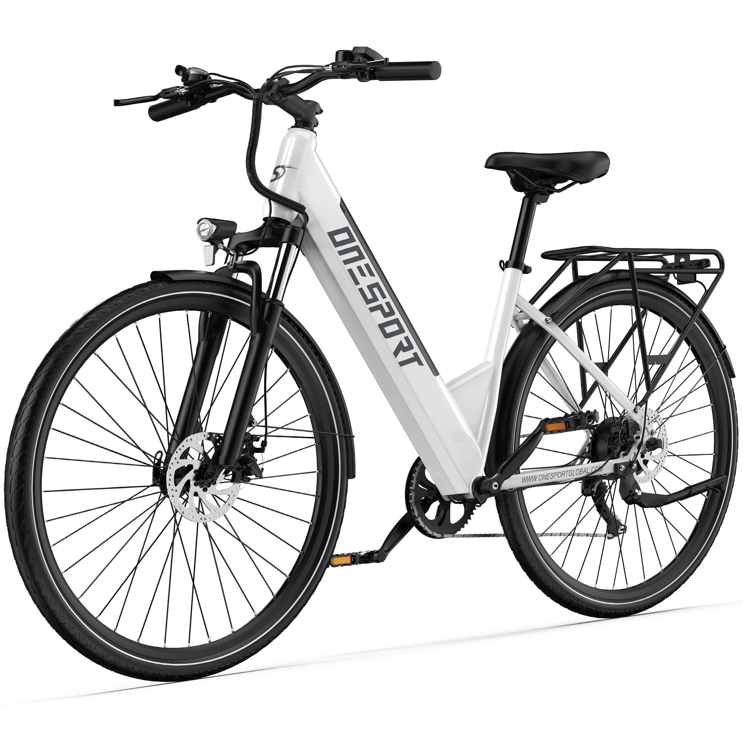 Onesport - Vélo Électrique Urbain Unisexe Ot12 – Mobilité Urbaine, Moteur 250w, 110 Km - Vélo Ville - Blanc - Decathlon