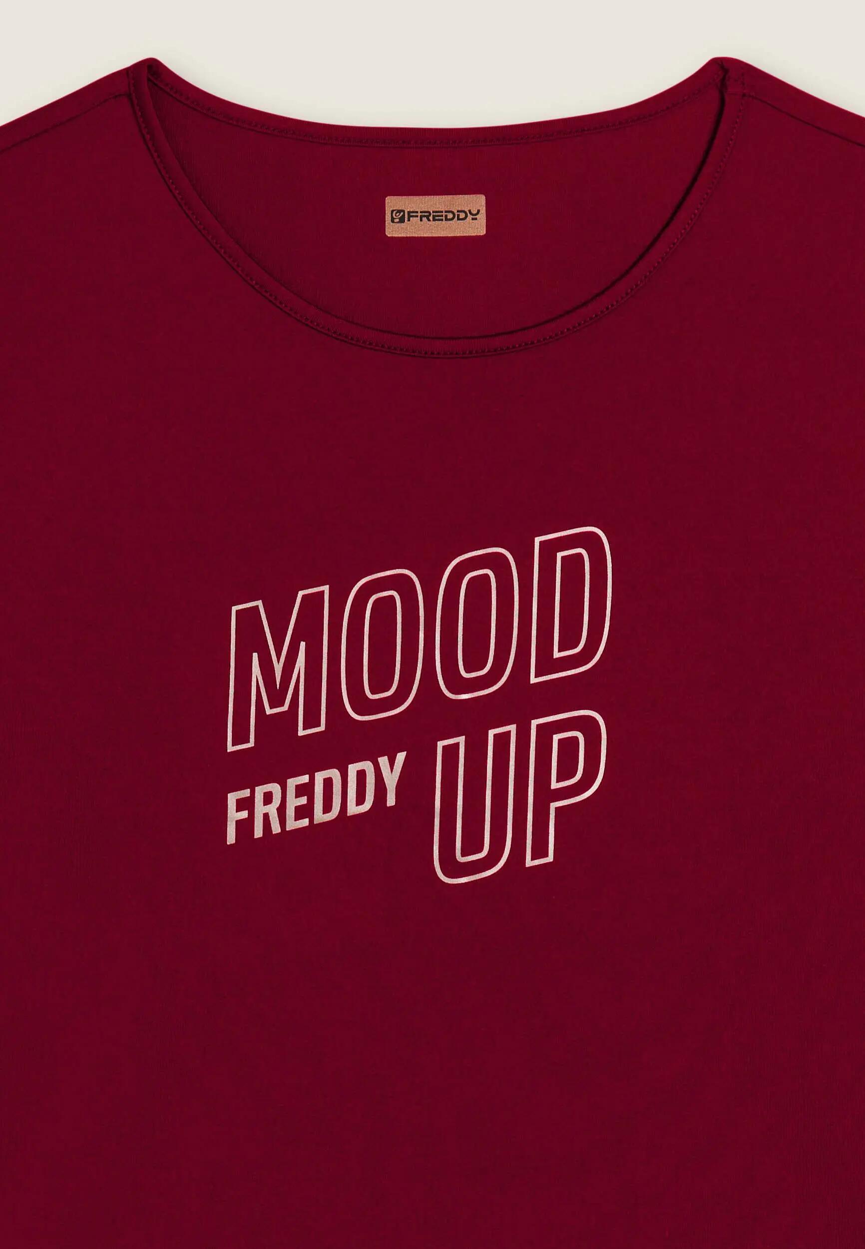 Camiseta recortada con mangas anchas y estampado Mood Up 3/3