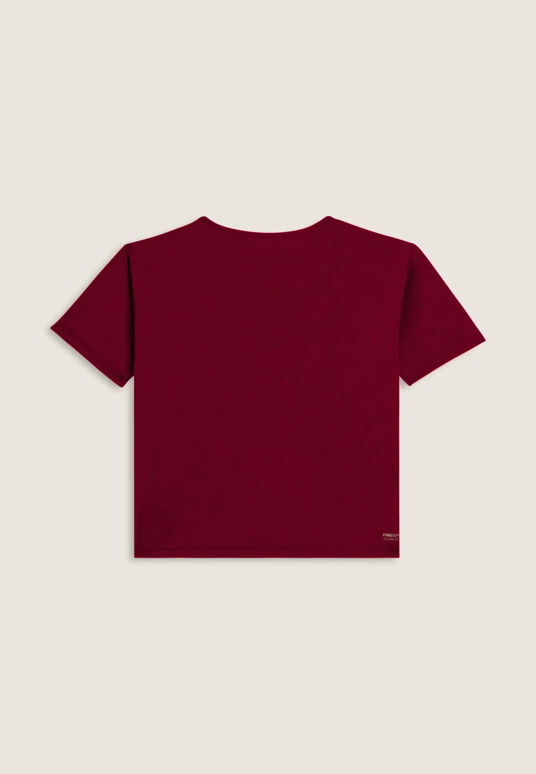Camiseta recortada con mangas anchas y estampado Mood Up 2/3