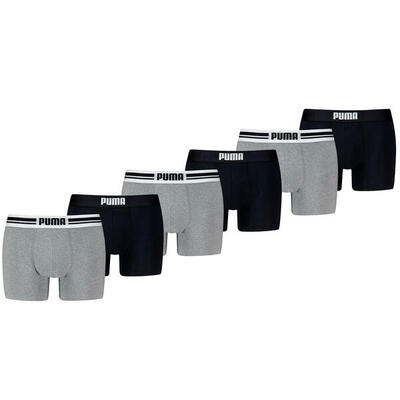 Boxershorts everyday placed logo 6-pack grey melange / black