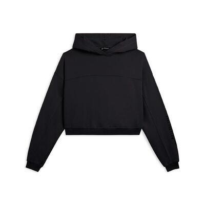 Felpa cropped con cappuccio e stampa street art