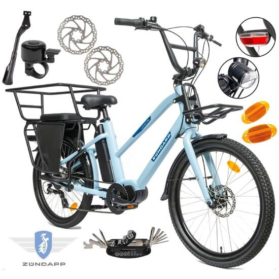 Rower Elektryczny Damski Męski Miejski Cargo 24" SHIMANO Hydraulika 250 W