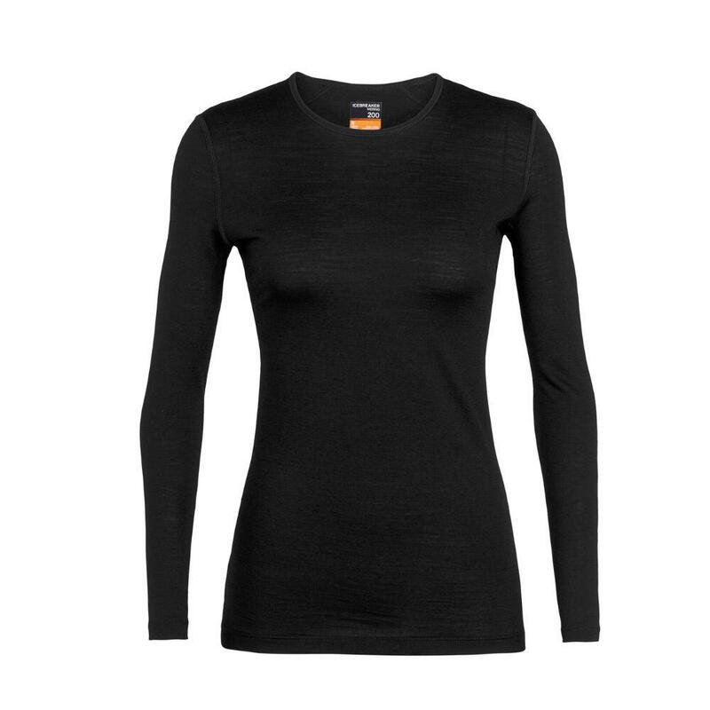 Tricou Icebreaker Lână Merino Negru 200 Oasis Crewe