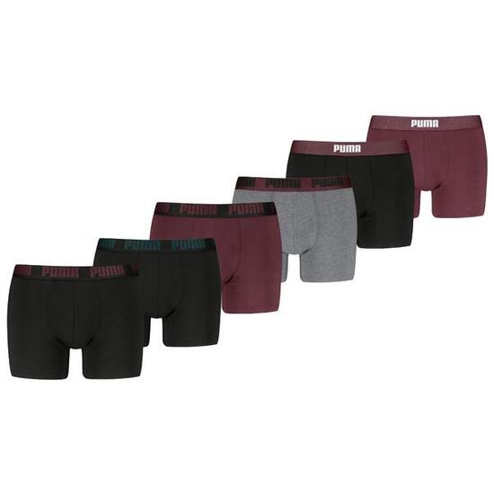 Puma boxers homme lot de 6 Black / Burgundy / Grey