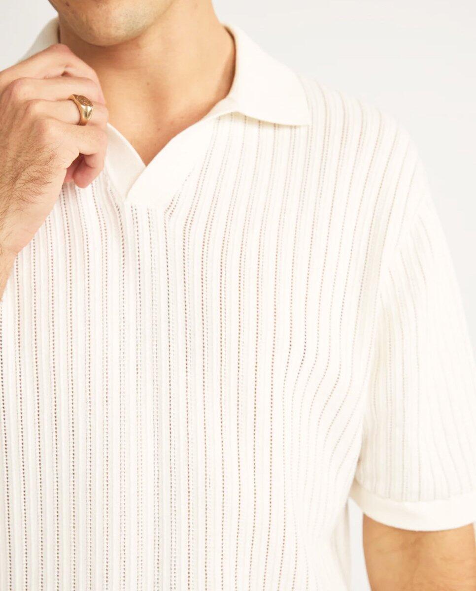 Polo de punto relajado de manga corta para hombre 2/3
