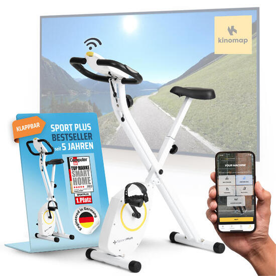 SportPlus X-Bike Heimtrainer klappbar, 8 Widerstandsstufen, App-kompatibel