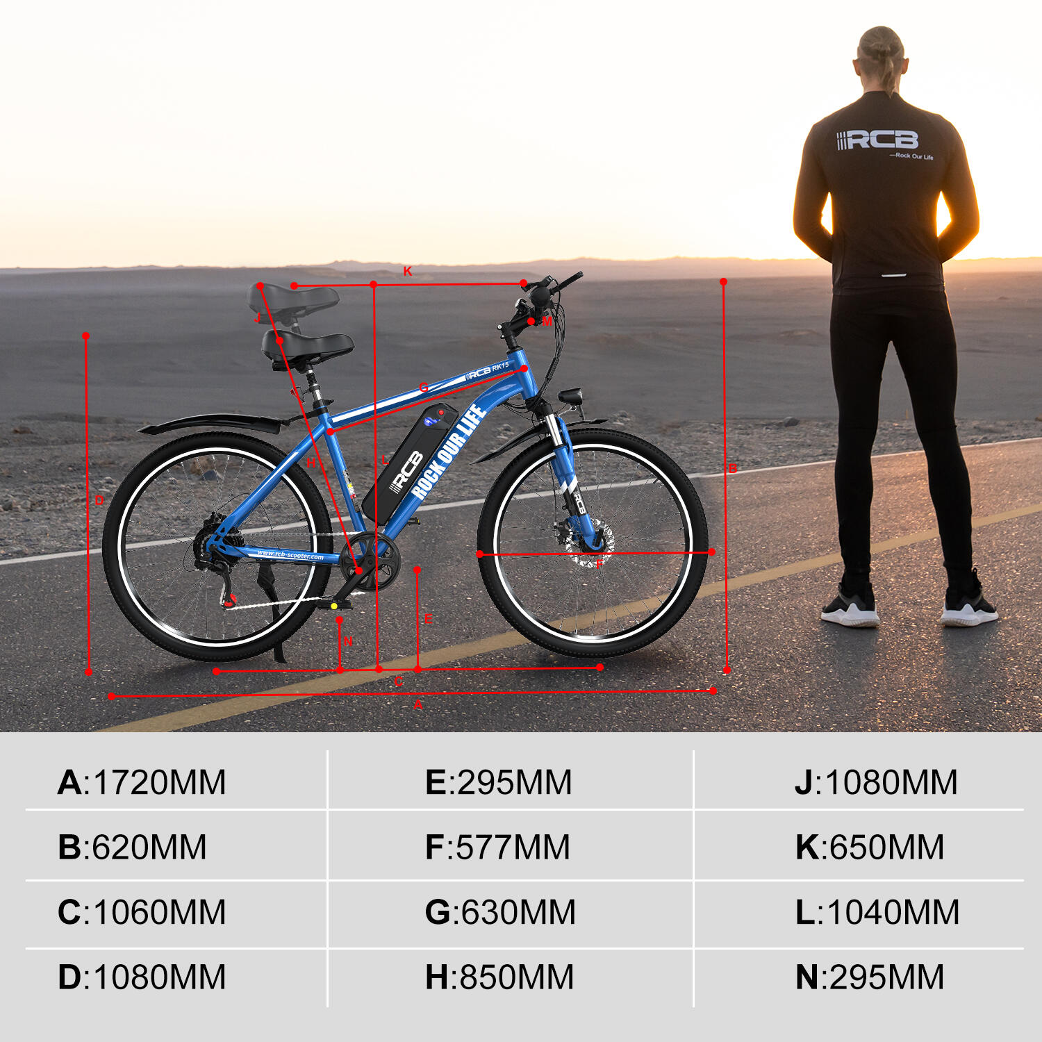 Bicicletta Elettrica per Adulti 26", E-Bike, 30-50 km, RCB-RK15 2/8