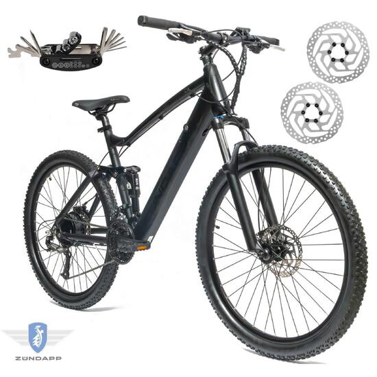 Rower Elektryczny Męski Górski 27,5" SHIMANO Tarcze 250 W LCD MTB Rapidfire