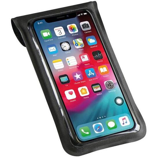 KLICKfix Phone Bag Light S avec adaptateur, transparent noir et raccord pivotant