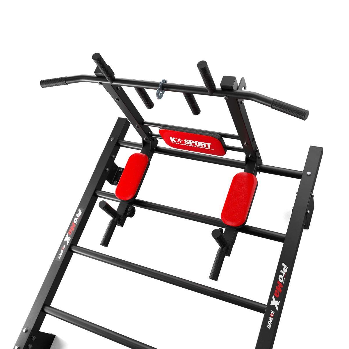 Jeu multifonctionnel : espalier de gym, barre de traction à dips et banc 4/7