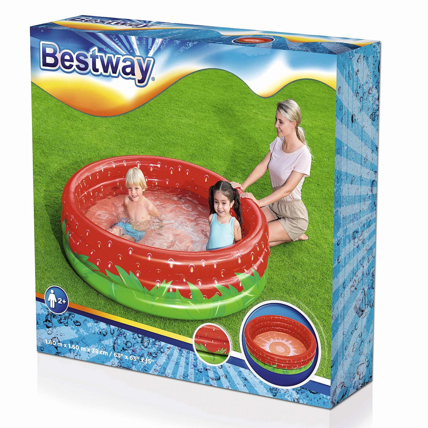 Piscina Hinchable Autoportante Infantil Bestway 160x38 cm Diseño Fresa Rápida In 7/7
