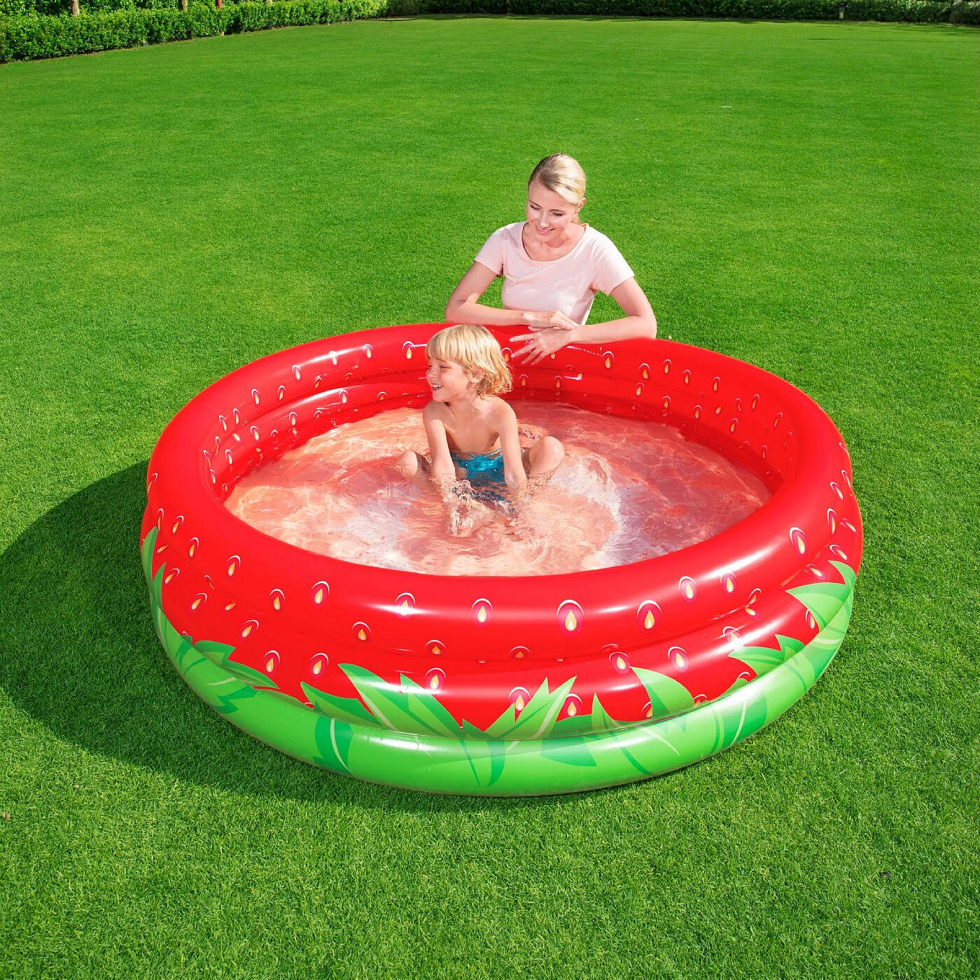 Piscina Hinchable Autoportante Infantil Bestway 160x38 cm Diseño Fresa Rápida In 6/7