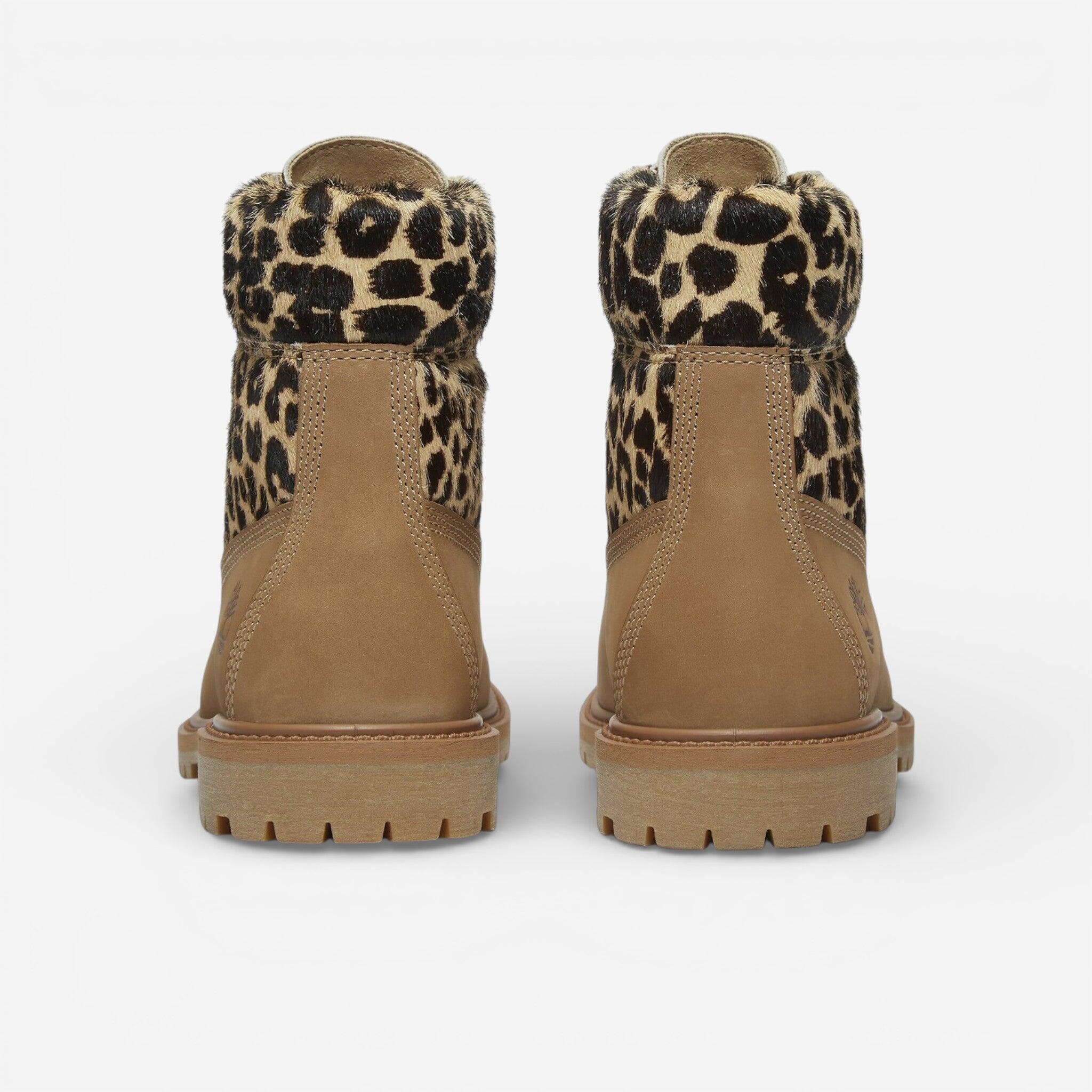 Timberland 6" Premium Boot Leopard Print Beige Nubuck (Women's) 3/3