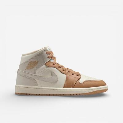 Jordan 1 mid tan toe (women's)