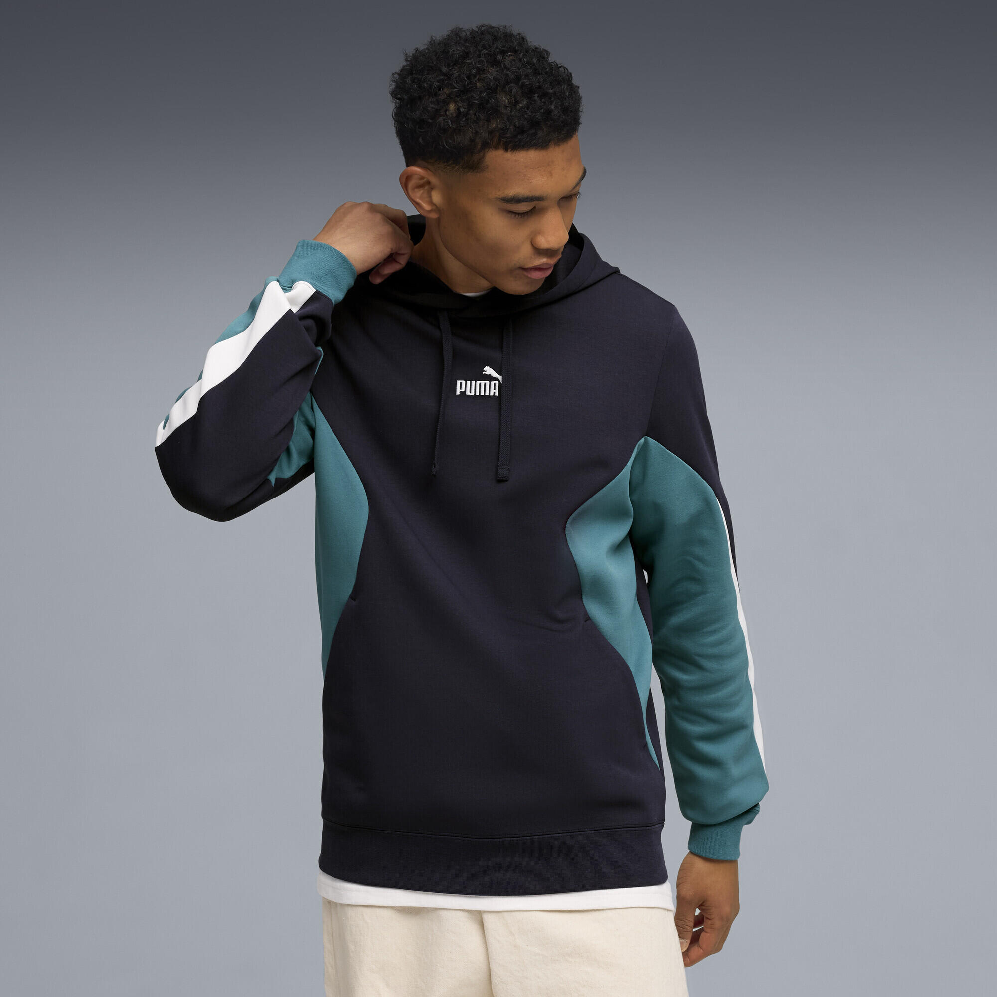 Felpa con cappuccio a blocchi di colore Essentials da uomo PUMA 2/5