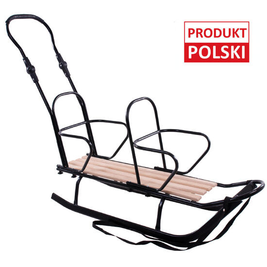 SANKI metalowe dla dzieci podwójne oparcia czarne prowadnik