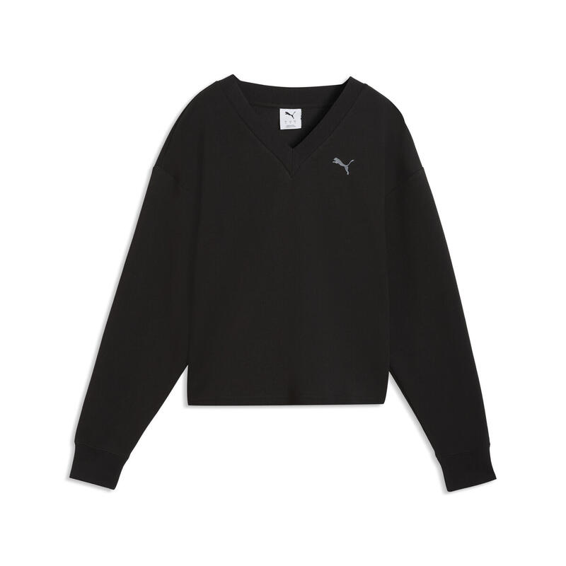 Pulover femei decolteu în V Essentials Elevated, negru PUMA