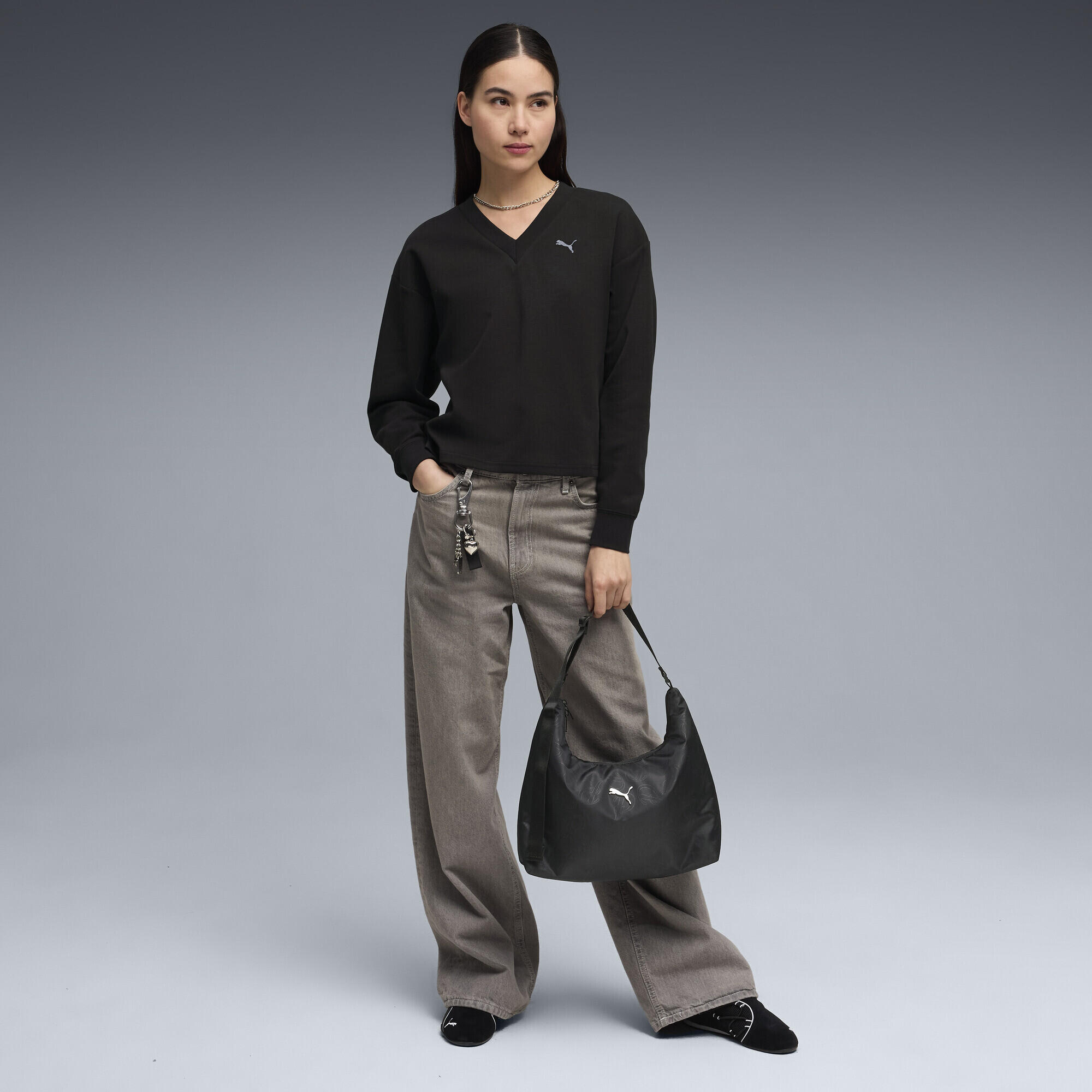 Essentials Elevated Sweatshirt mit V-Ausschnitt Damen PUMA 4/5