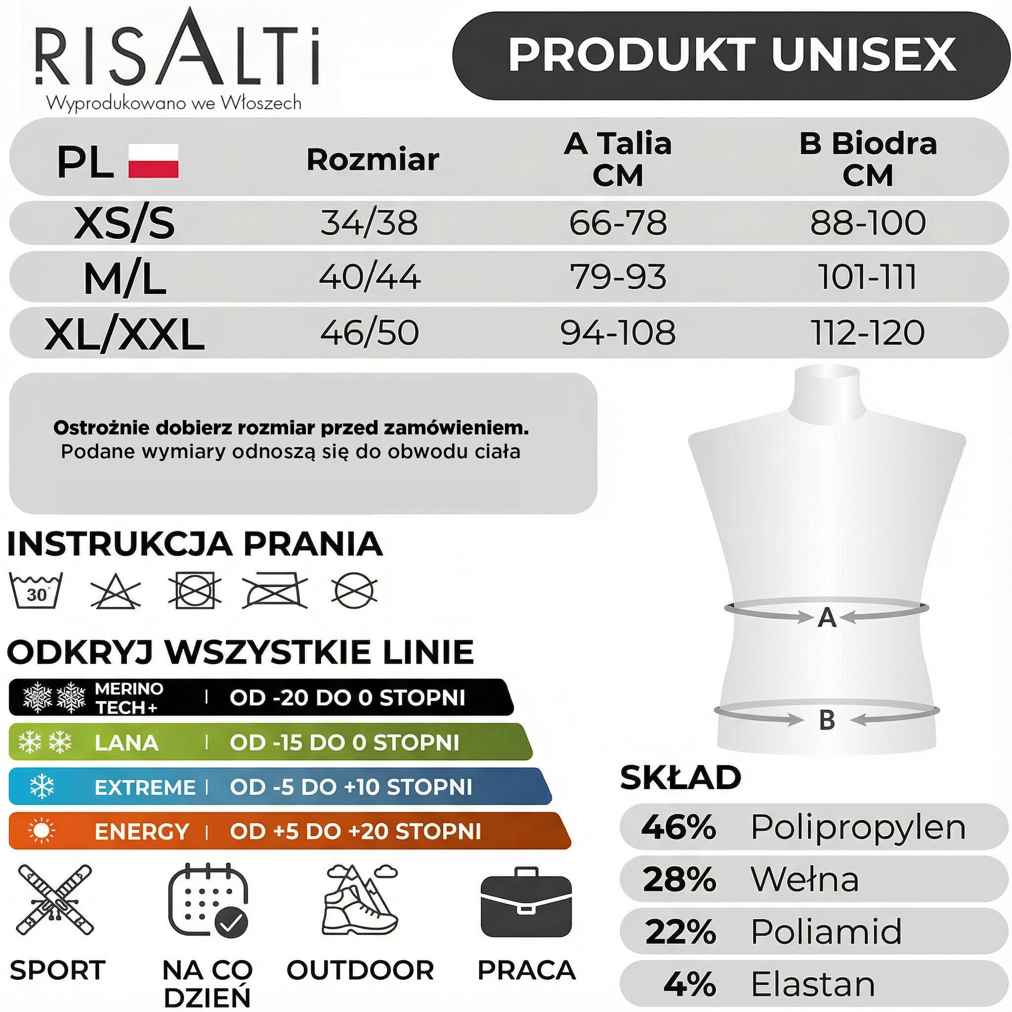 Pánské funkční tričko s merino vlnou Risalti Termica 6/6